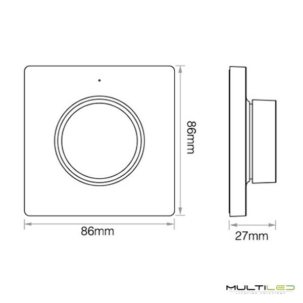 Panel Regulador Inal Mbrico Giratorio De Superficie Miboxer Rf Ghz Negro