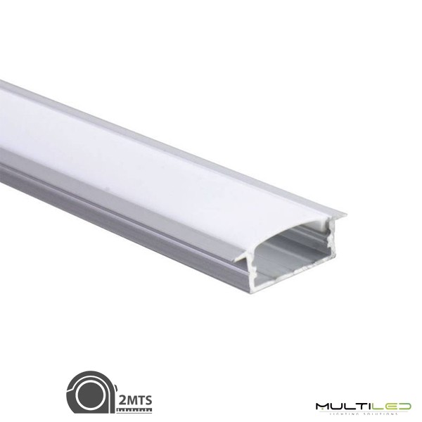 Perfil aluminio para tira LED doble luz 49x17mm