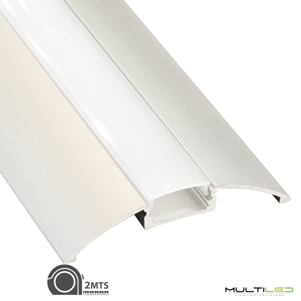 Perfil De Aluminio Superficie Para Tira LED Con Difusor 0809 - 2M