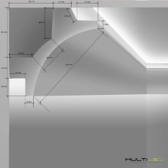 Perfil Moldura de poliestireno para techo Tira LED Curve (2 metros)
